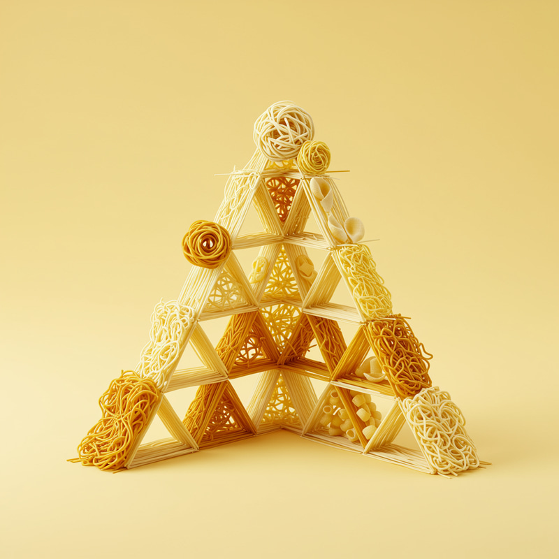 Triangular Structure Made of Noodles - A4 Size Triangular Structure Made of Noodles - A4 Size