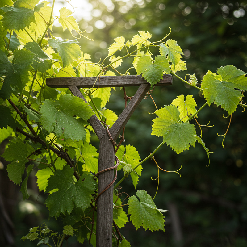 Vine-Wrapped Rake: Garden Tool Art Vine-Wrapped Rake: Garden Tool Art