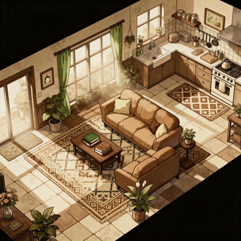 Charming Hand-Drawn RPG Maker Apartment Tileset Charming Hand-Drawn RPG Maker Apartment Tileset