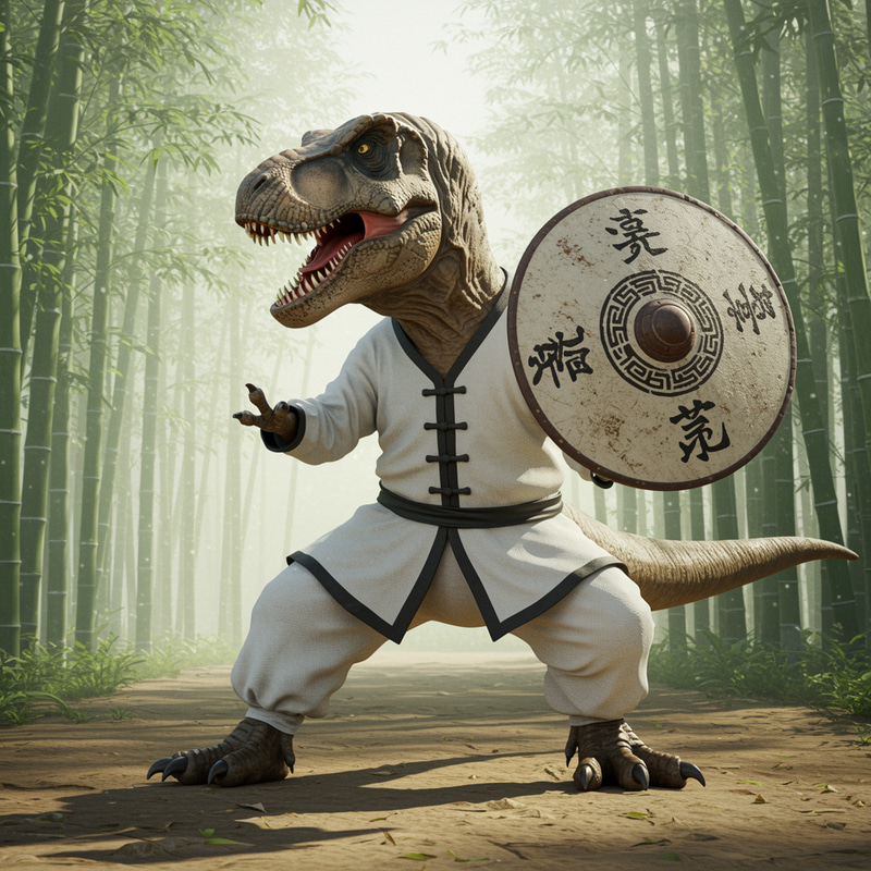 Tyrannosaurus in Tai Chi Suit: Strength and Balance