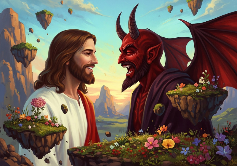 Jesus and Satan Laugh Together Jesus and Satan Laugh Together