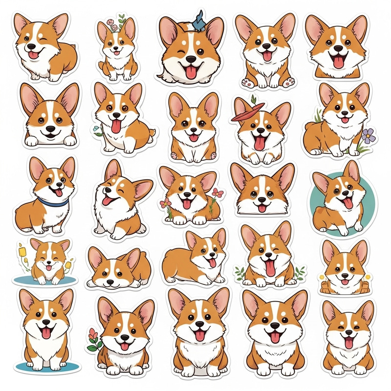 Corgi Dog Sticker Pack - Fun and Cute Designs Corgi Dog Sticker Pack - Fun and Cute Designs