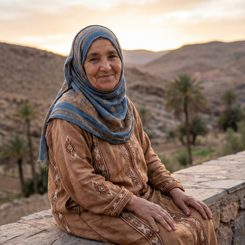 Beautiful Moroccan Muslim Woman in Traditional Kaftan