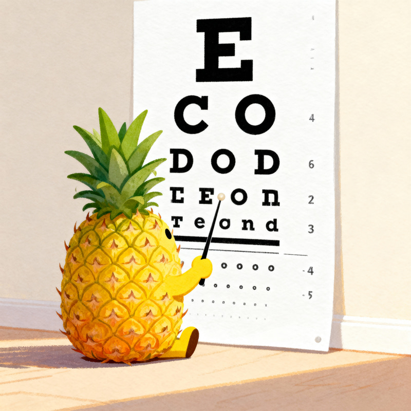 Pineapple Testing Vision: Eye Chart Fun Pineapple Testing Vision: Eye Chart Fun