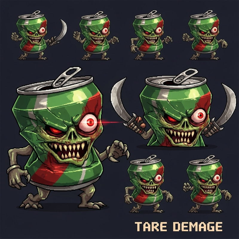 Creepy Sprite: Coke Can Monster for 2D Game Creepy Sprite: Coke Can Monster for 2D Game