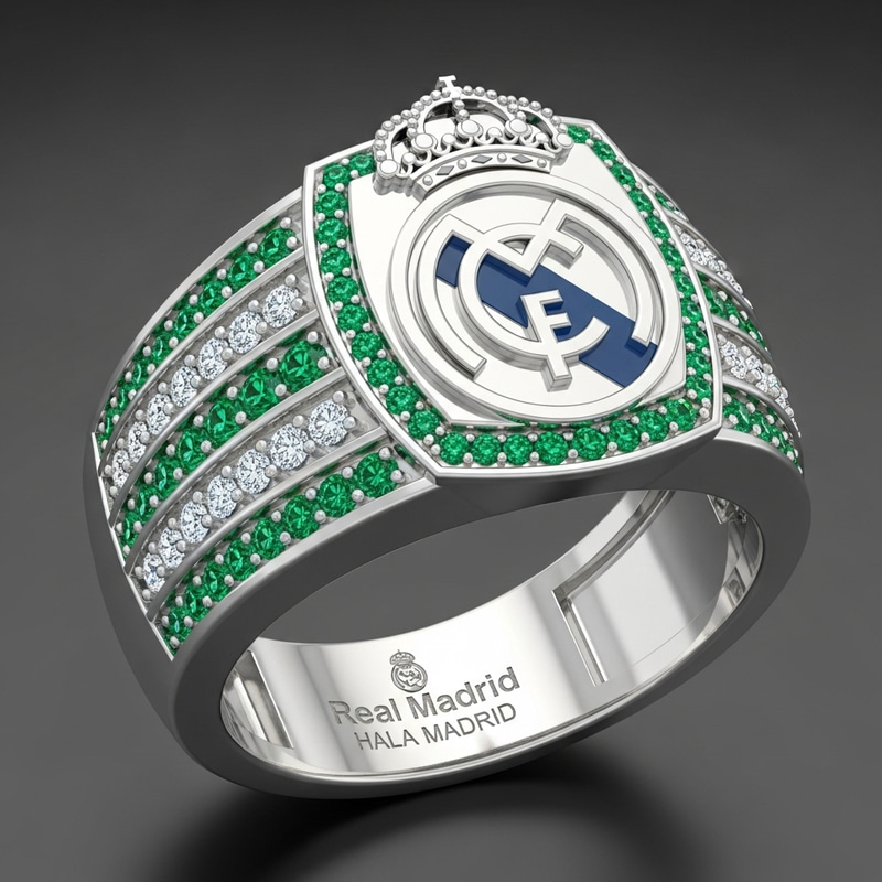 3D Emerald Ring Design Inspired by Real Madrid