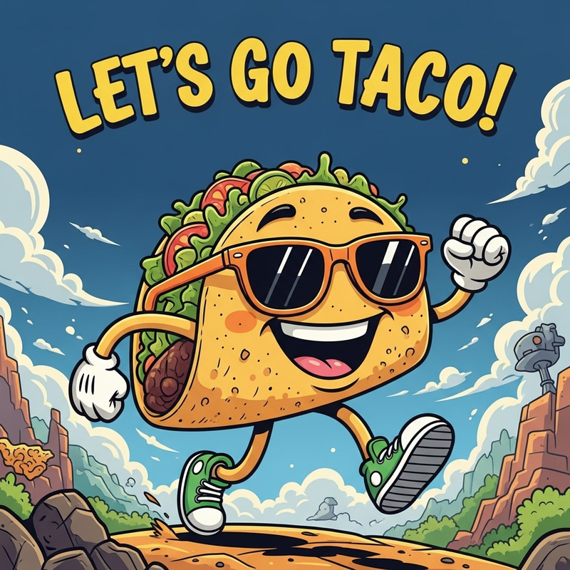 Let's Go Taco! Cheerful Taco Character Art Let's Go Taco! Cheerful Taco Character Art