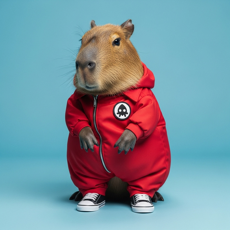 Capybara in Squid Game Costume Capybara in Squid Game Costume