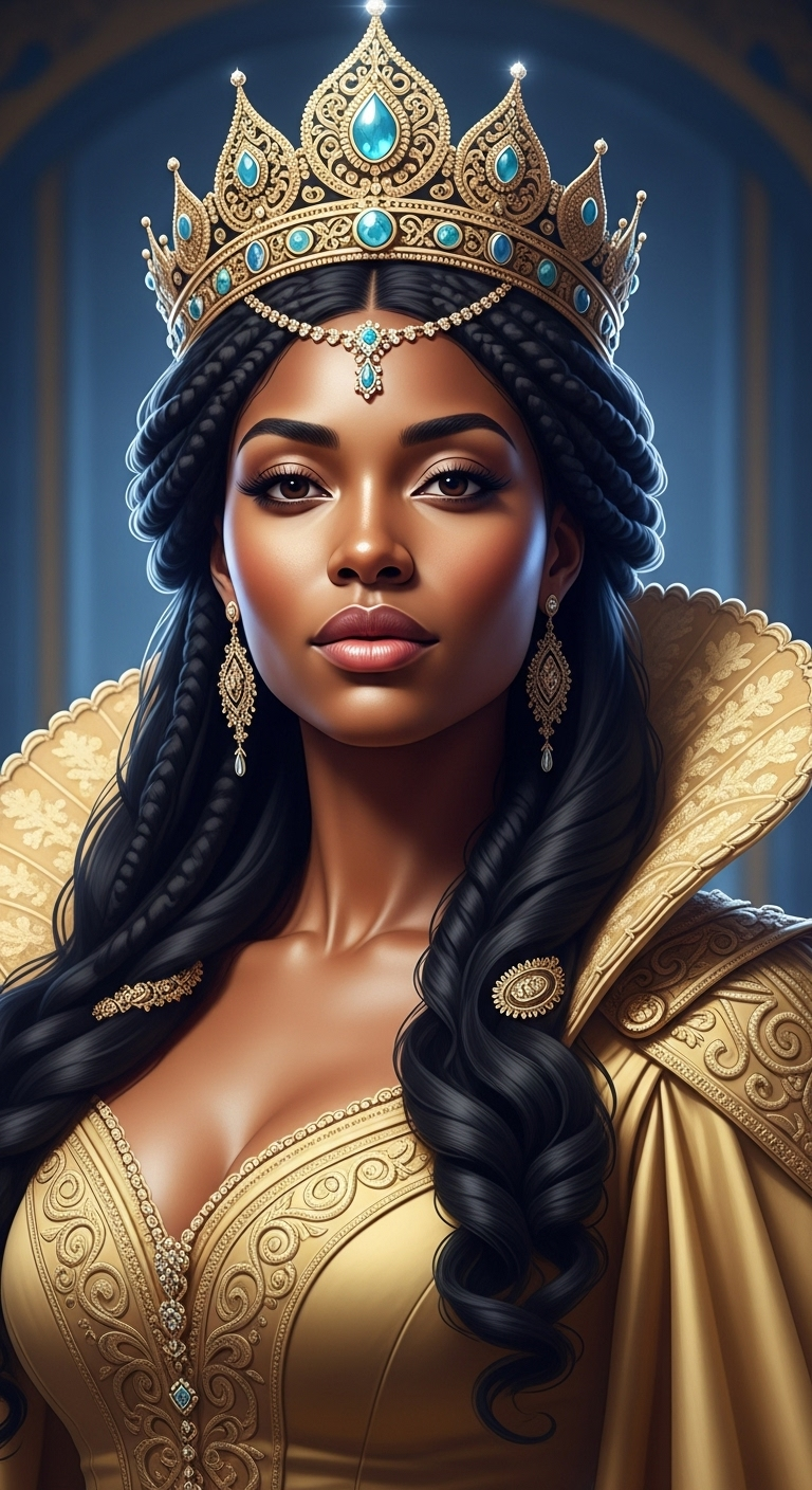 Beautiful African American Queen with Crown Beautiful African American Queen with Crown