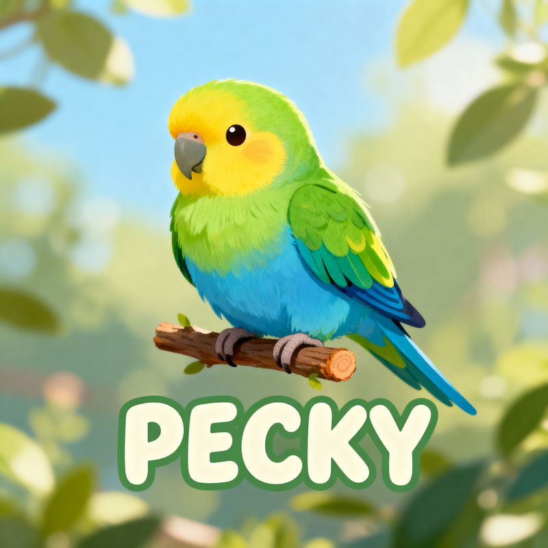 Pecky the Colorful Parrot: Green, Blue & Yellow Delight Pecky the Colorful Parrot: Green, Blue & Yellow Delight