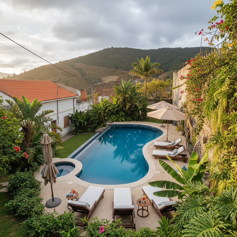 Tropical Style Outdoor Pool Area Transformation Tropical Style Outdoor Pool Area Transformation