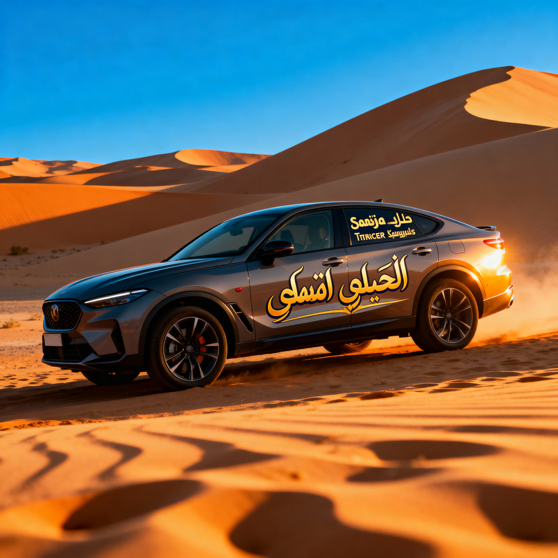 Stylish Car Rental in Stunning Desert Landscape