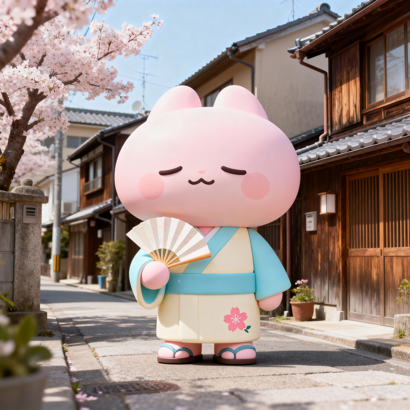 Chill Vibe Mascot for Tokyo's Small Town