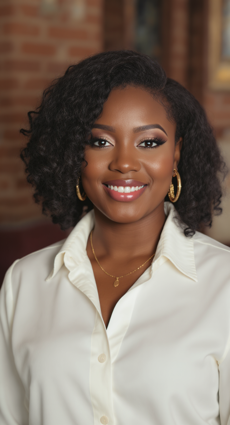 Elegant Portrait of a Black Gospel Singer Elegant Portrait of a Black Gospel Singer