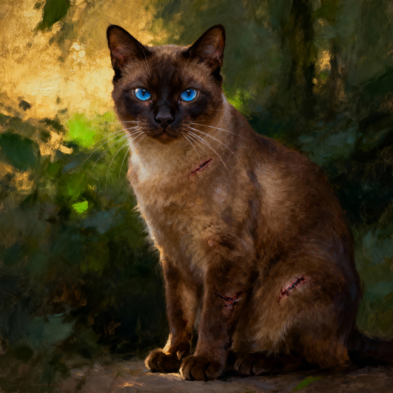 Hyper-Realistic Portrait of a Brown Cat