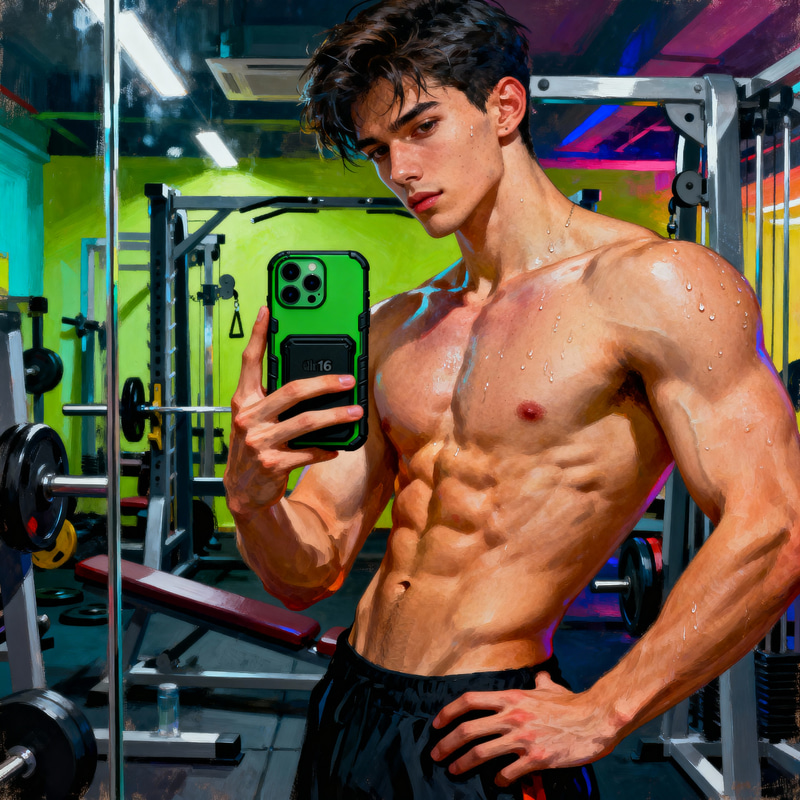 Striking Young Model in Gym | Fitness Digital Art Striking Young Model in Gym | Fitness Digital Art