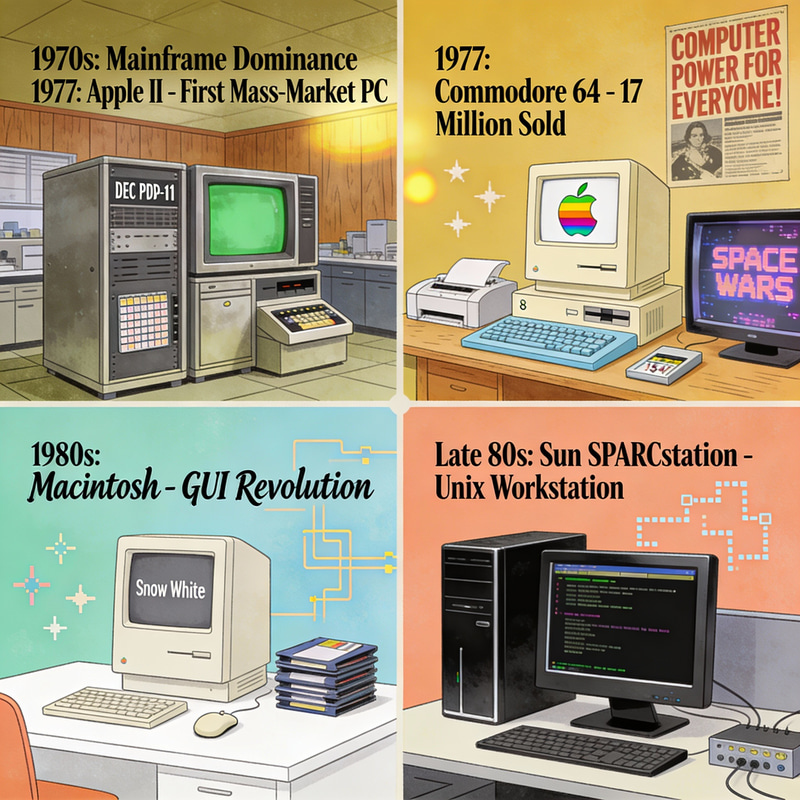 Evolution of Retro Computers (1970-1990)