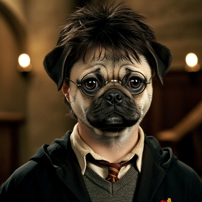 Harry Potter with a Pug Face – Unique Art Harry Potter with a Pug Face – Unique Art