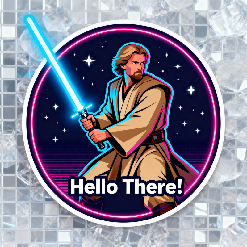 Obi-Wan Kenobi TikTok Sticker with Lightsaber Obi-Wan Kenobi TikTok Sticker with Lightsaber