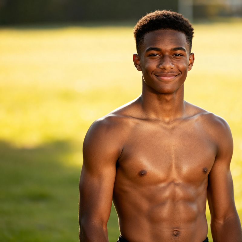 Young African College Athlete - Celebrating Strength