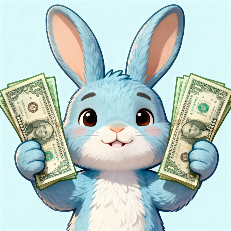 Cute Rabbit Mascot for Money Transfer Services Cute Rabbit Mascot for Money Transfer Services