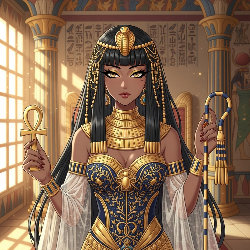Dark Skinned Anime Egyptian Goddess Empress Art Dark Skinned Anime Egyptian Goddess Empress Art
