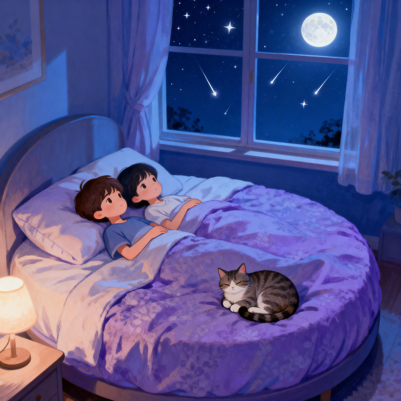 Romantic Night Under Stars with a Cozy Couple Romantic Night Under Stars with a Cozy Couple