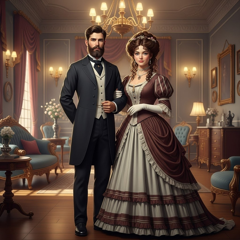 Elegant Victorian Couple: A Timeless Love