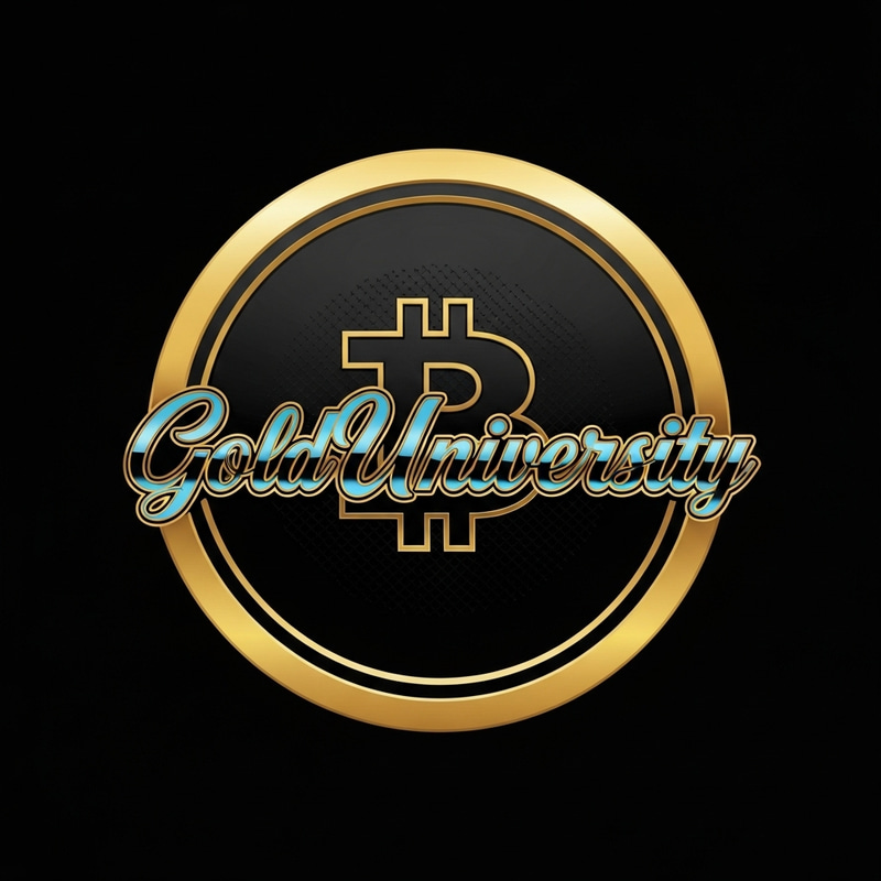 Gold University Logo Design - Elegant Coin Style