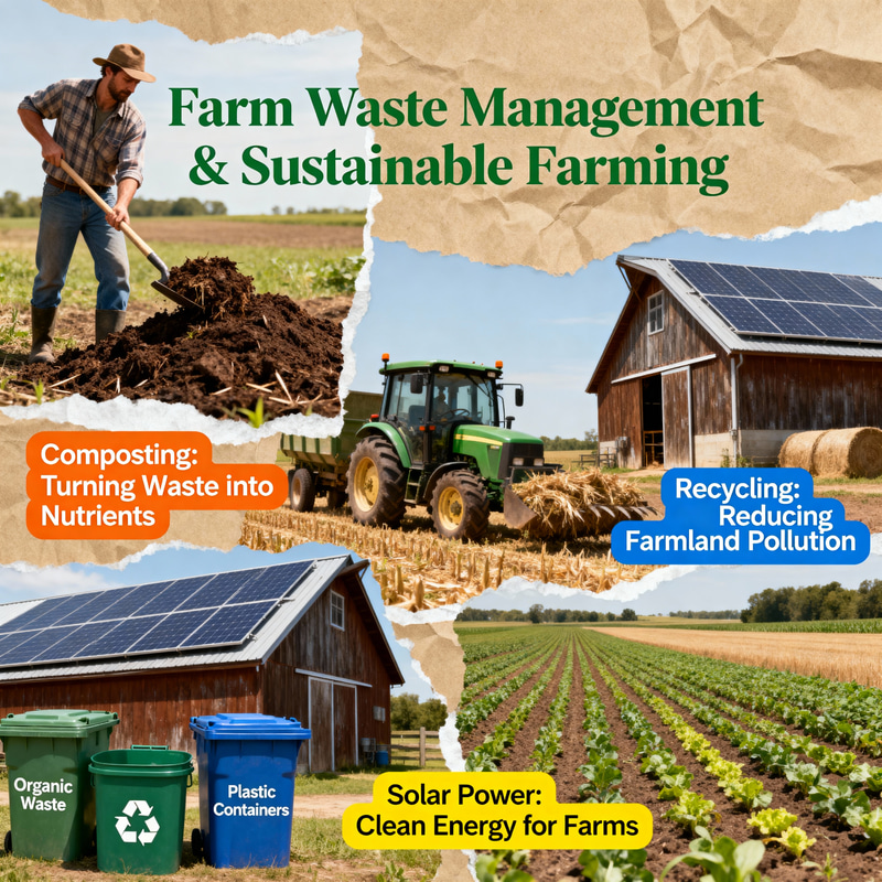 Farm Waste Management & Sustainable Farming Poster Farm Waste Management & Sustainable Farming Poster