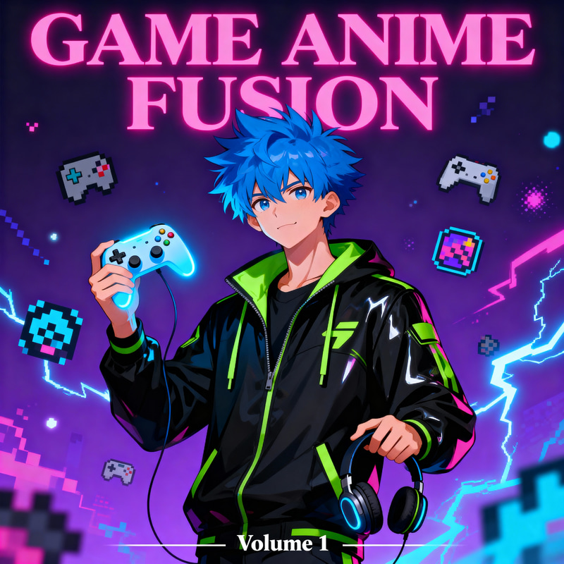 Vibrant Gamer Anime Cover Art
