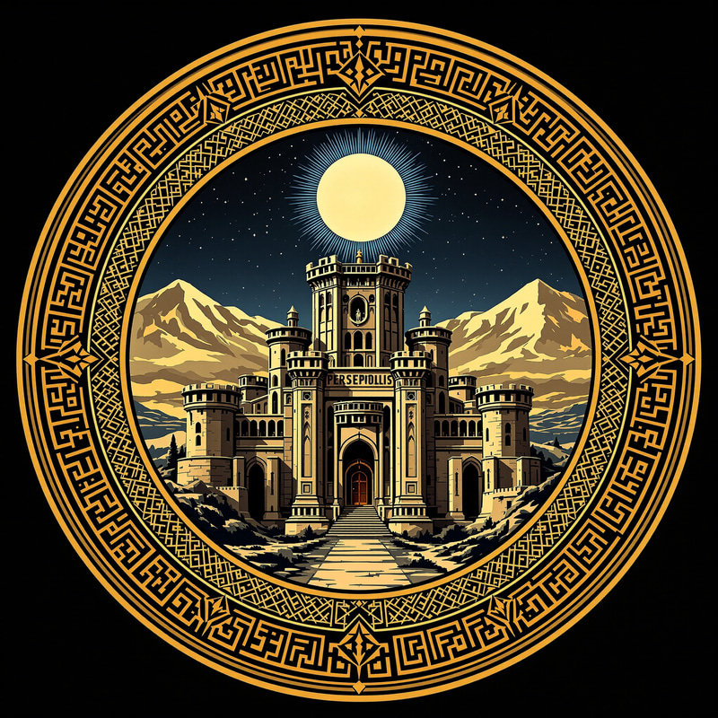 Majestic Persepolis Castle Emblem Design Majestic Persepolis Castle Emblem Design