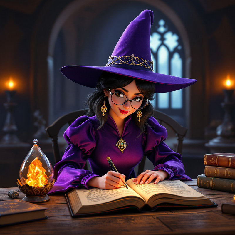 Enchanting 3D Disney-Style Wizard Woman Art Enchanting 3D Disney-Style Wizard Woman Art