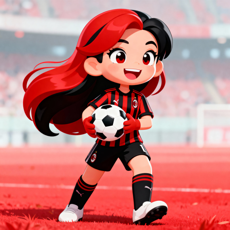 Milan Female Mascot: Cartoon Style Milan Female Mascot: Cartoon Style