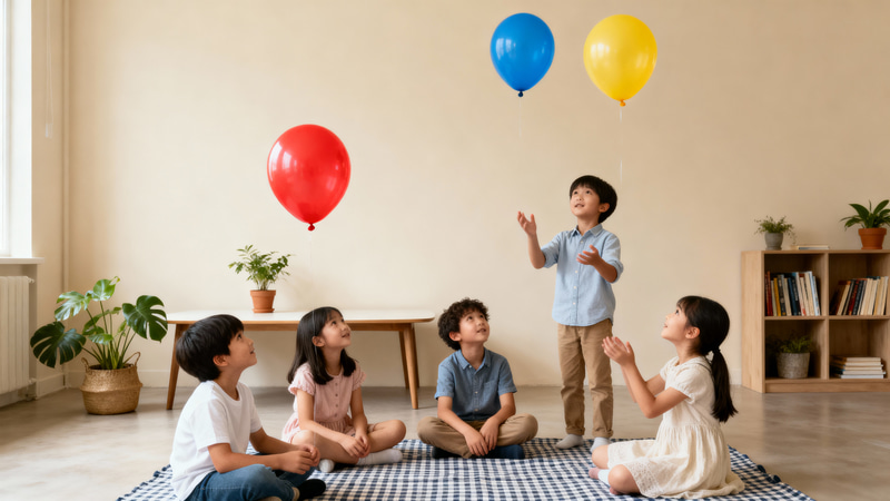 Calm Organized Kids Party with Balloons Calm Organized Kids Party with Balloons