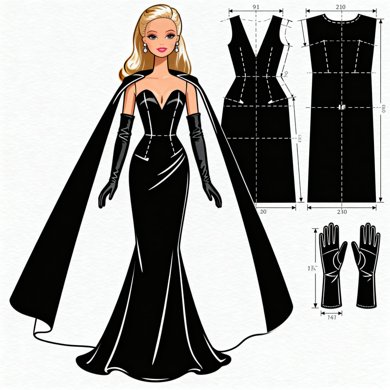 Elegant Barbie Dress Sewing Pattern Elegant Barbie Dress Sewing Pattern