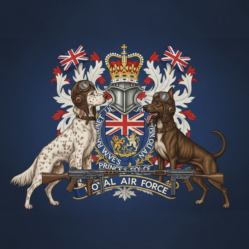 Royal Air Force Crest with Setter & Kortal Griffin