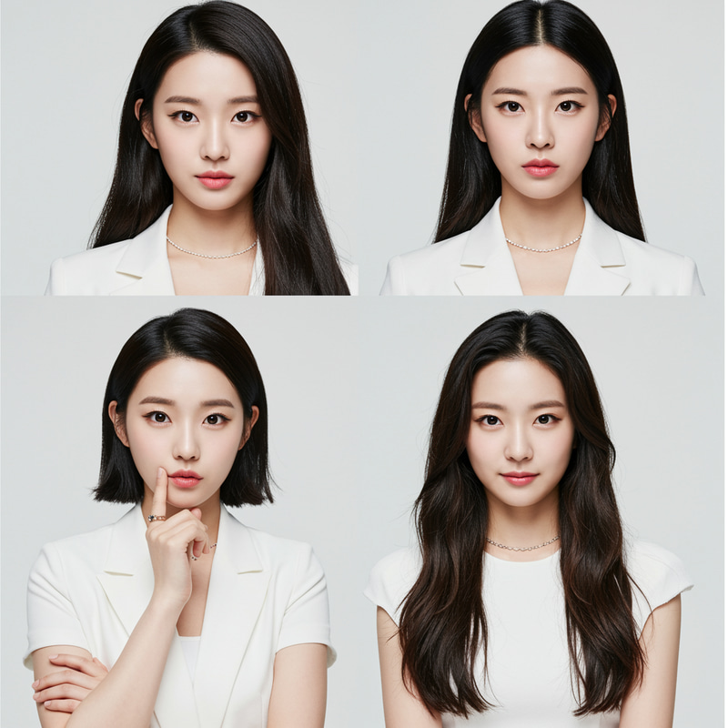 Diverse K-Pop Girl Group in White Outfits Diverse K-Pop Girl Group in White Outfits