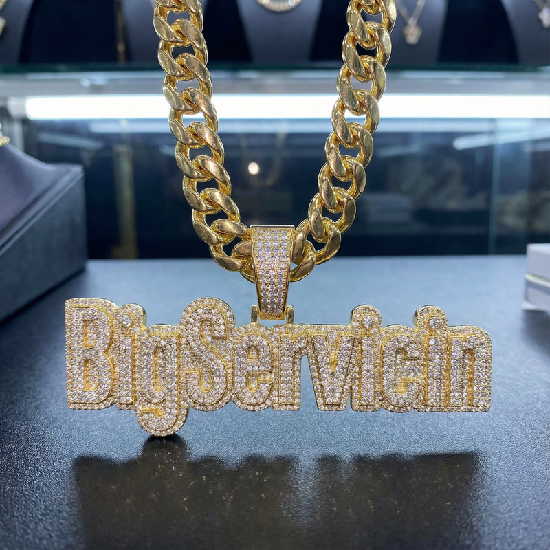 BigServicin Bling Rapper Chain Pendant