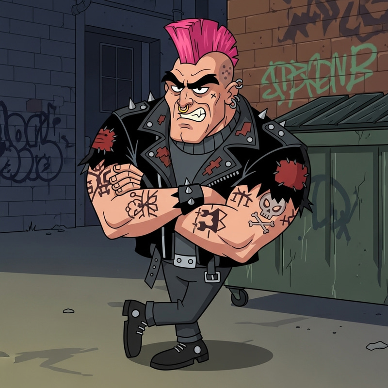 Punk Henchman Cartoon Character Design