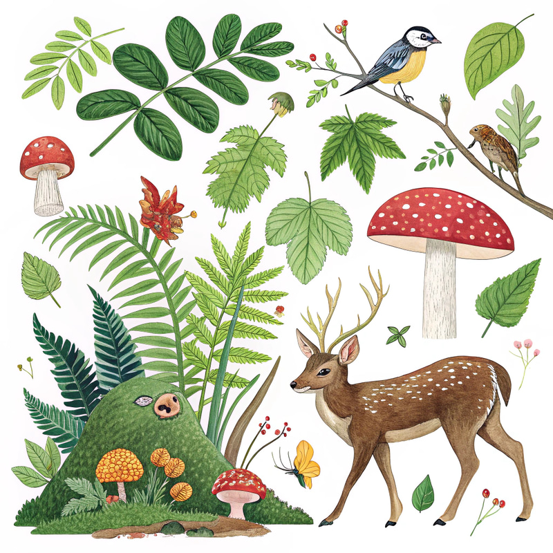 Diverse Forest Species Collage Diverse Forest Species Collage