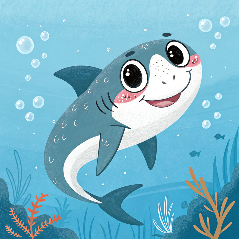 Cute Shark with Human Face - Unique Art Creation Cute Shark with Human Face - Unique Art Creation