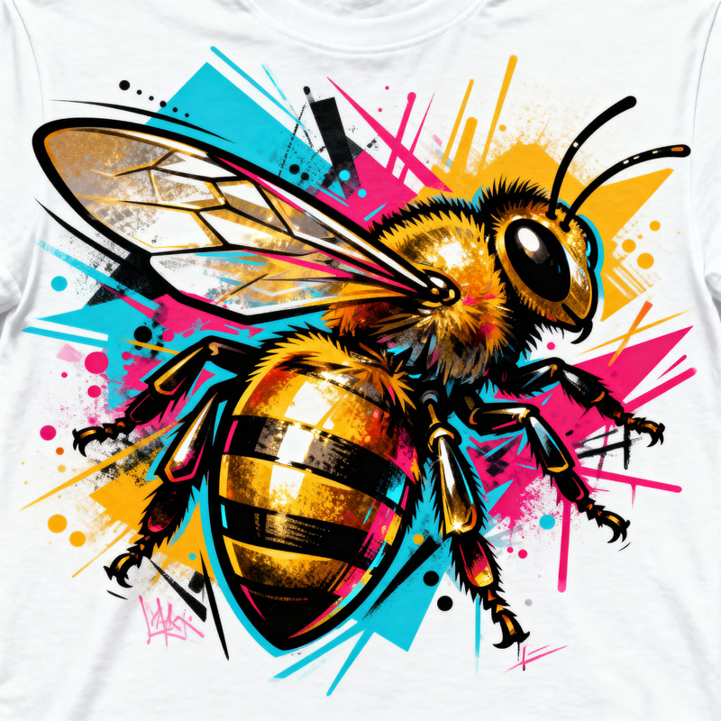 Colorful Goldenbee Graffiti T-Shirt Art Colorful Goldenbee Graffiti T-Shirt Art