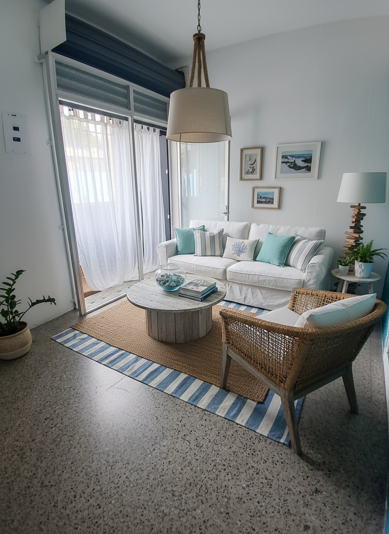 Coastal Living Room Interior Photography