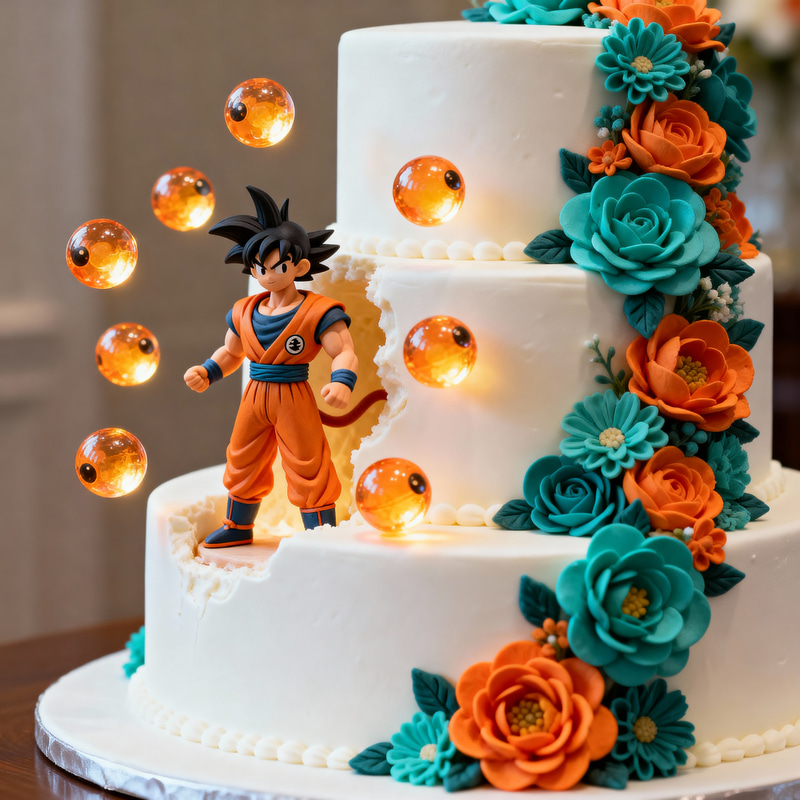 Goku Wedding Cake – 3 Tier Design & Dragon Balls Goku Wedding Cake – 3 Tier Design & Dragon Balls
