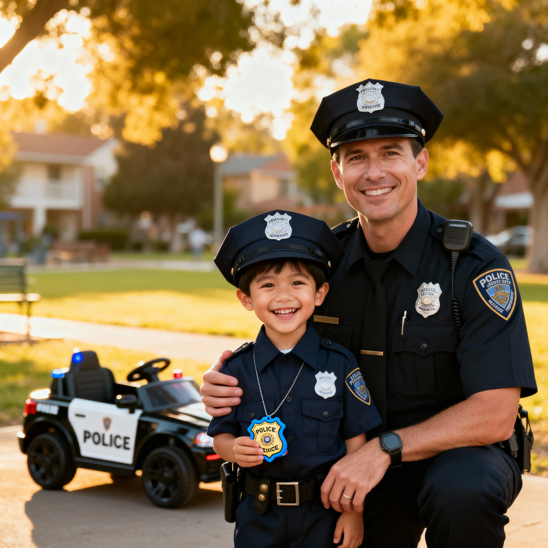Kid with Police Officer - A Heartwarming Moment Kid with Police Officer - A Heartwarming Moment