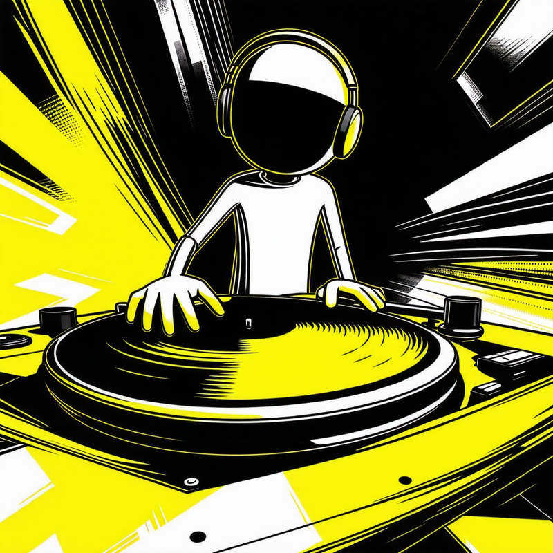 Stickman DJ - Colorful 2D Art Behind the Turntable Stickman DJ - Colorful 2D Art Behind the Turntable
