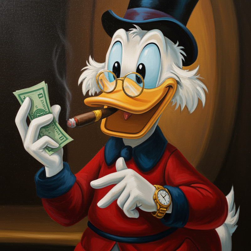 Scrooge McDuck Oil Painting: A Classic Disney Artwork