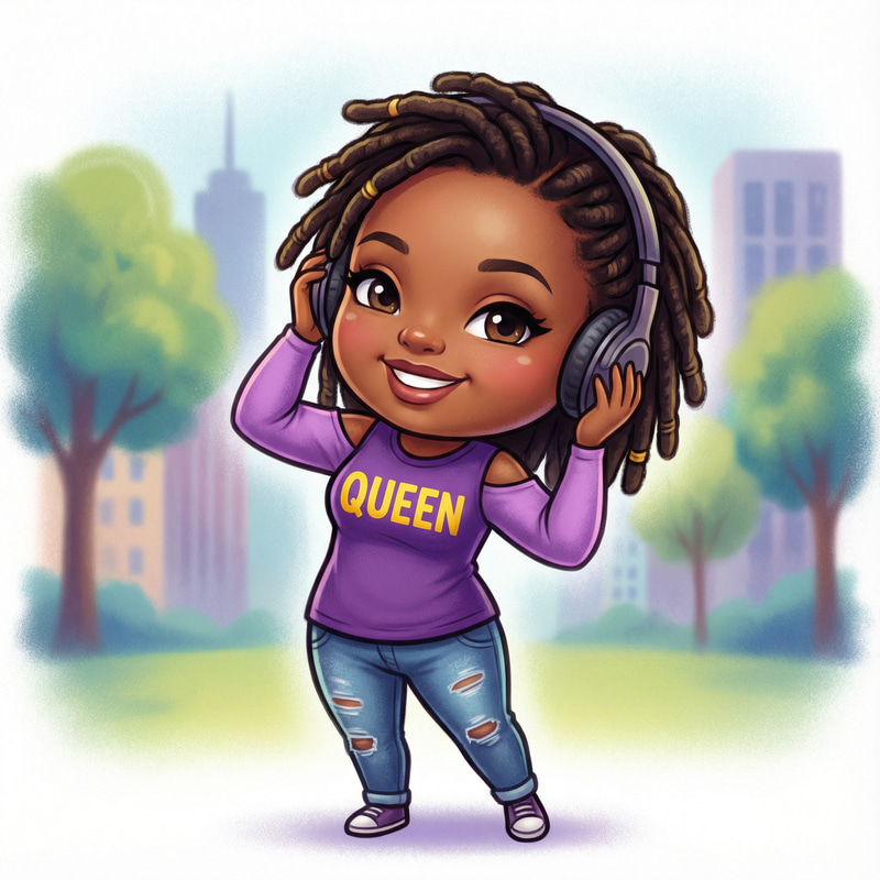 Airbrush Cartoon of African American Woman | Queen Design