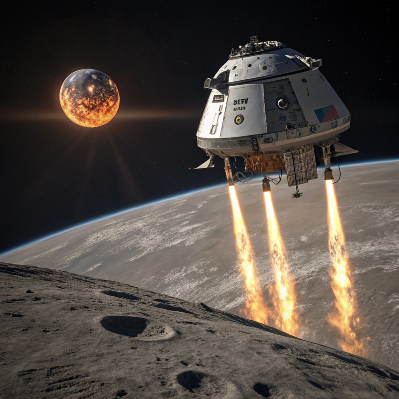 Spacecraft Landing on Earth-Like Planet Spacecraft Landing on Earth-Like Planet